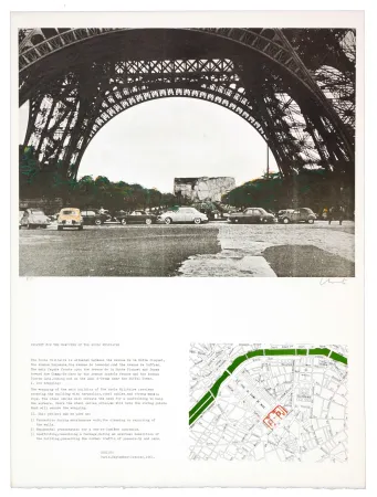 Lithografie Christo - The wrapping of the Ecole militaire