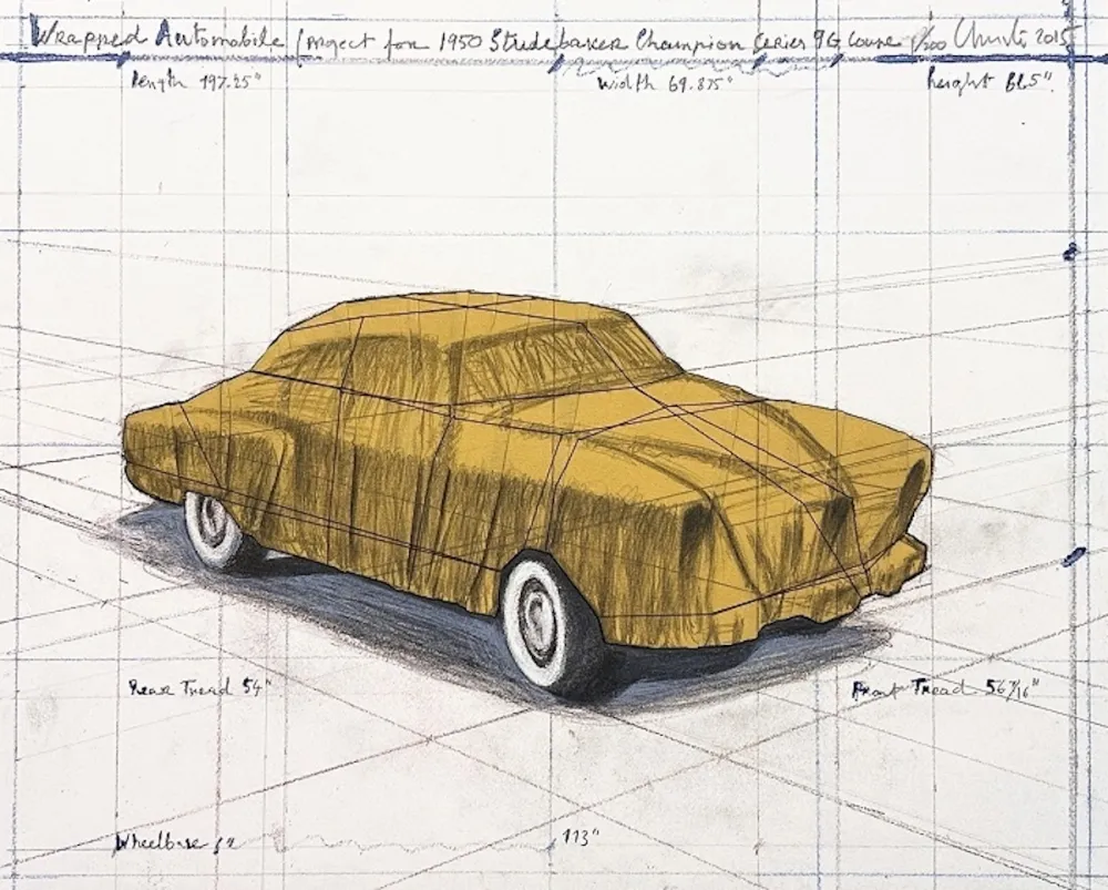 Lithografie Christo - Wrapped Automobile, Project for Studebaker