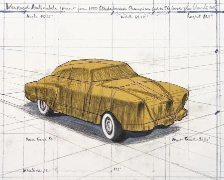 Lithografie Christo - Wrapped Automobile, Project for Studebaker