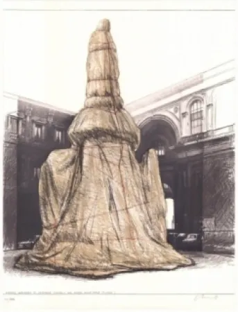 Lithografie Christo - Wrapped Monument to Leonardo
