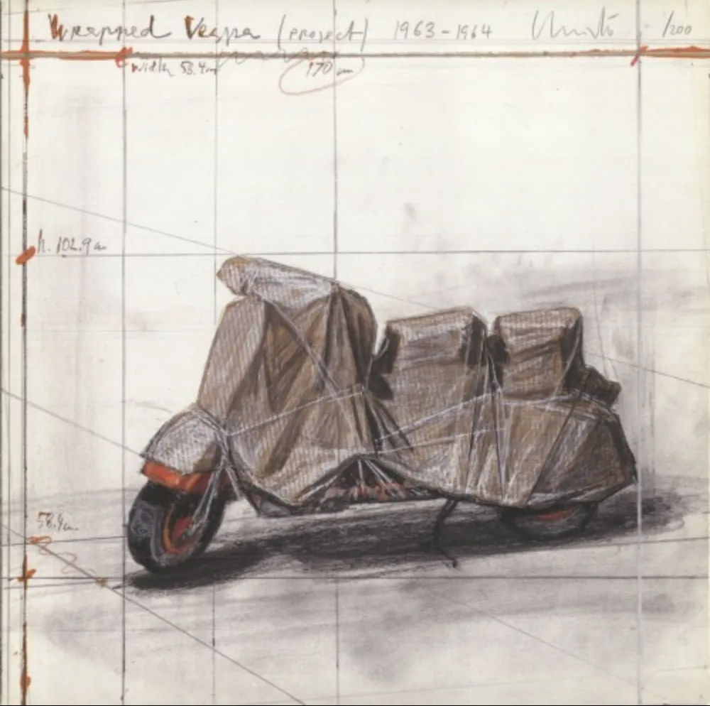 Multiple Christo - Wrapped Vespa