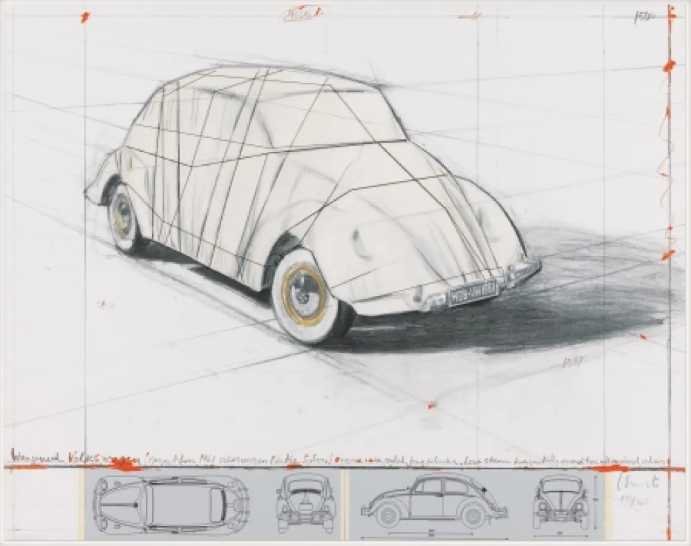 Lithografie Christo - Wrapped Volkswagen (PROJECT FOR 1961 VOLKSWAGEN BEETLE SALOON)