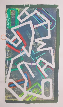 Zeefdruk Chryssa - Constructions: Reflections of Plaster Letter Neon Tubing