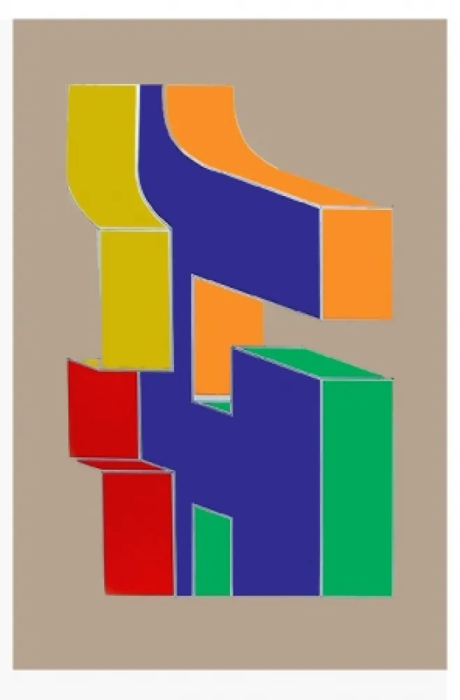 Zeefdruk Chryssa - Times Square Fragment #10