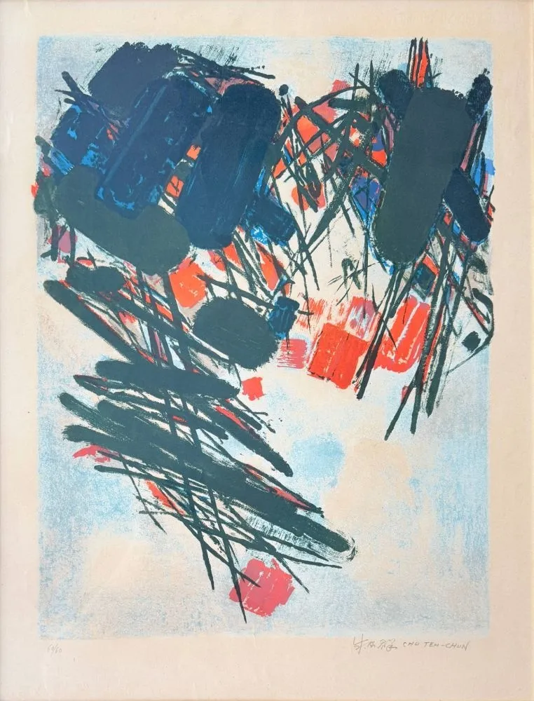 Lithografie Chu Teh Chun  - Composition abstraite