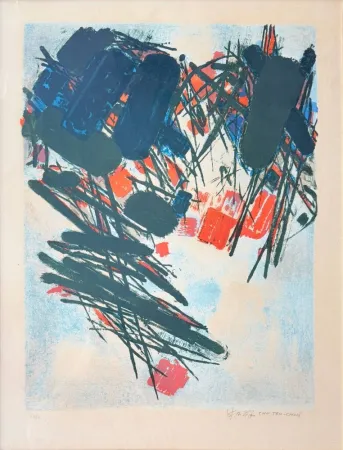 Lithografie Chu Teh Chun  - Composition abstraite