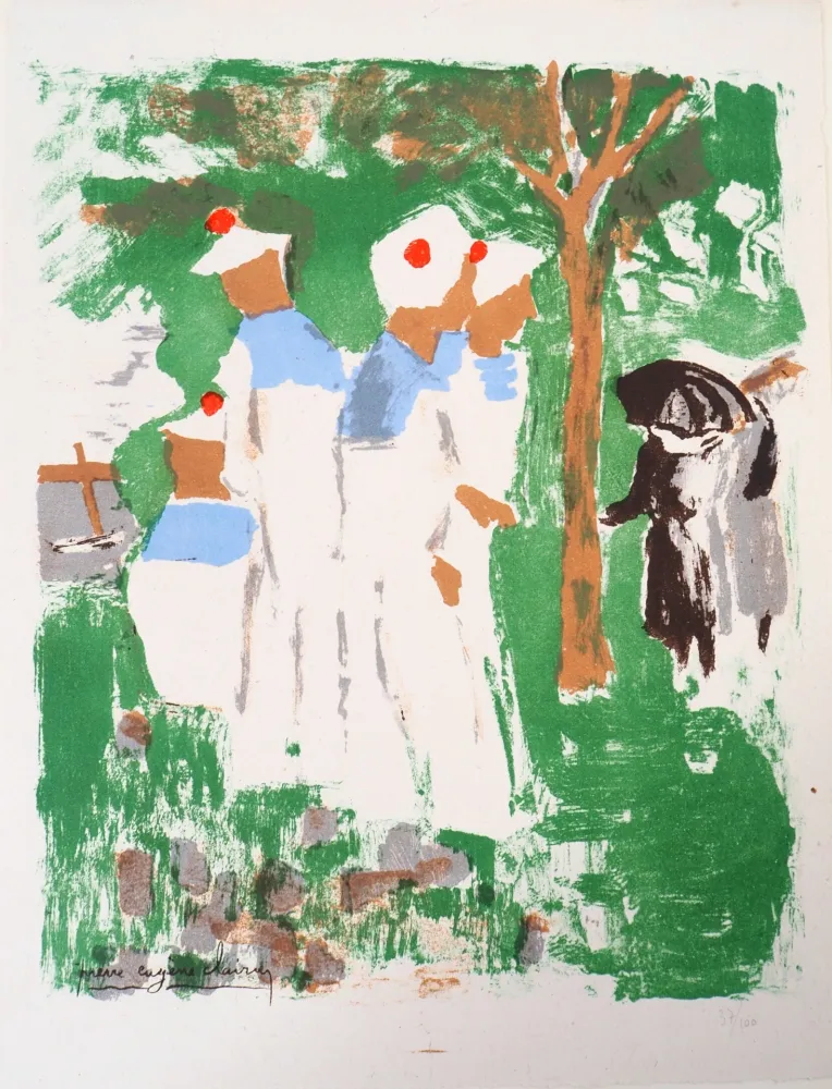 Lithografie Clairin - Marins au Pardon de Lanriot