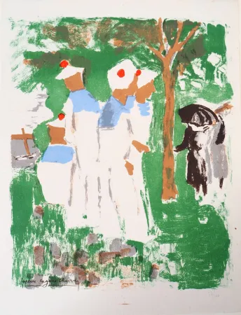 Lithografie Clairin - Marins au Pardon de Lanriot