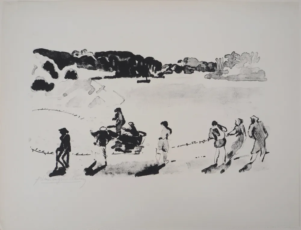 Lithografie Clairin - Un coup de Senne sur le Belon