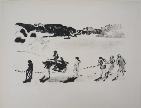 Lithografie Clairin - Un coup de Senne sur le Belon