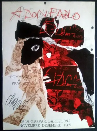 Poster Clavé - Antoni Clavé - A Don Pablo - Sala Gaspar 1985