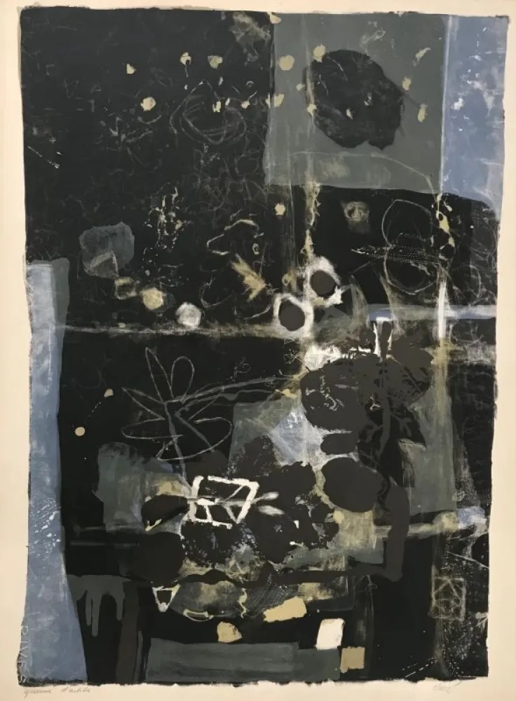 Lithografie Clavé - Feuille de nuit 
