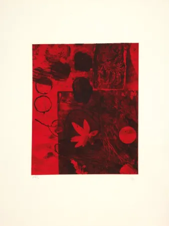 Lithografie Clavé - Feuille rouge