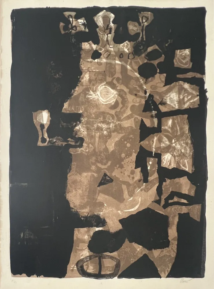 Lithografie Clavé - Le roi à la pipe , 1952