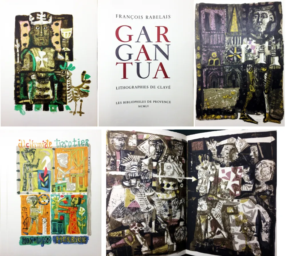 Geïllustreerd Boek Clavé - Rabelais. GARGANTUA. 61 lithographies originales de Clavé (1955)