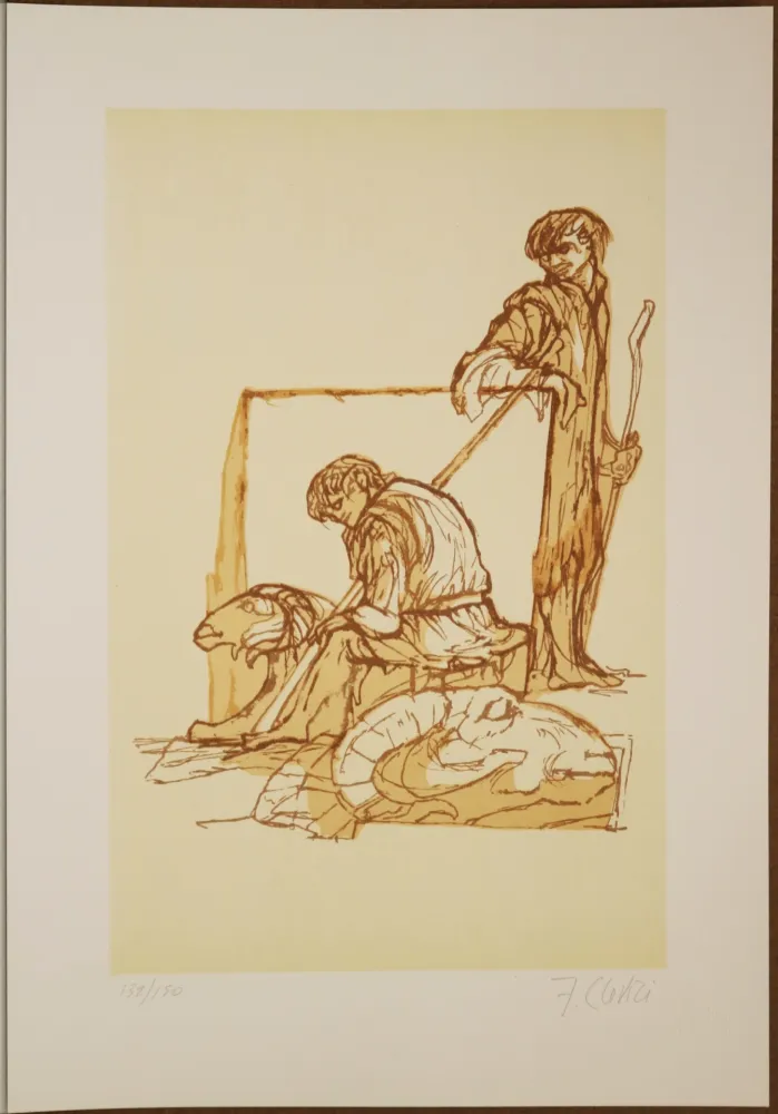 Lithografie Clerici - Pastorale