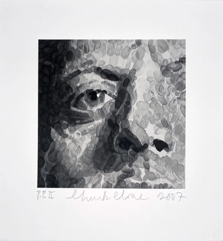 Zeefdruk Close - Phil (Detail)