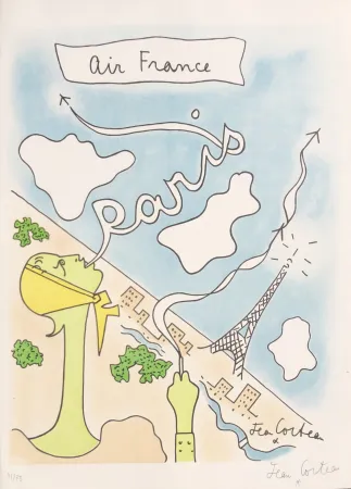 Lithografie Cocteau - Air France