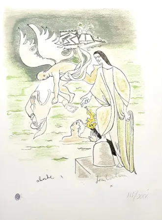 Lithografie Cocteau - Angel