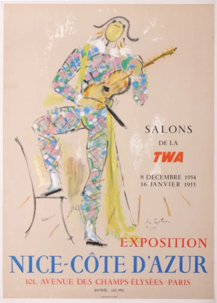 Lithografie Cocteau - Exposition Nice - Côte d'Azur Salons de la TWA, 