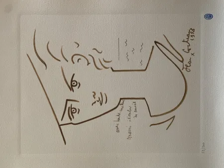 Lithografie Cocteau - Femme au chapeau
