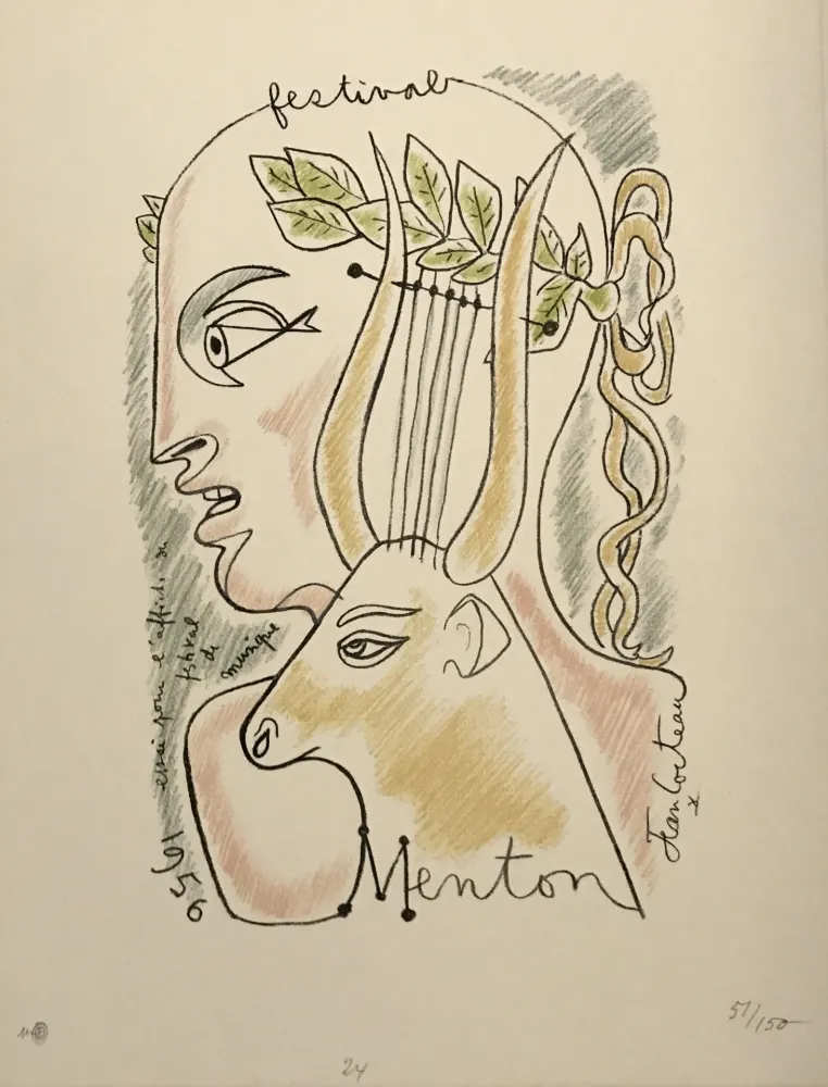 Lithografie Cocteau - Festival de Musique Menton