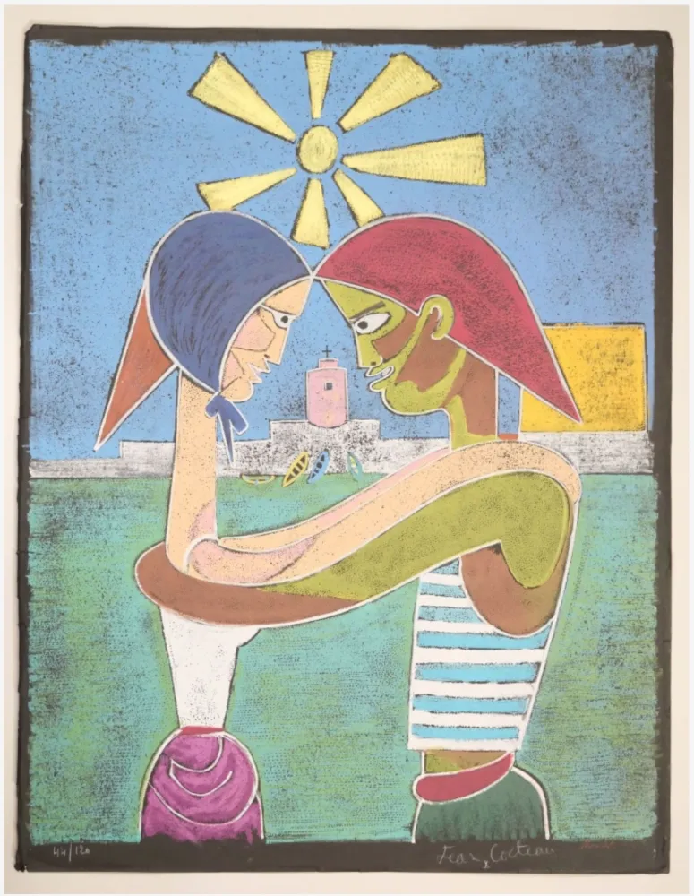 Lithografie Cocteau - Innamorati, 1961. 