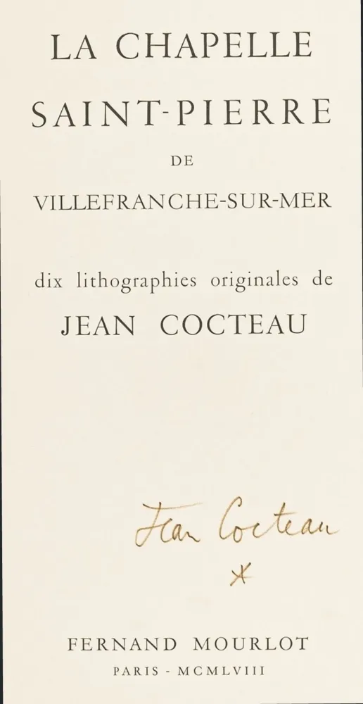 Geïllustreerd Boek Cocteau - La Chapelle Saint-Pierre de Villefranche-sur-Mer, Mourlot 1958