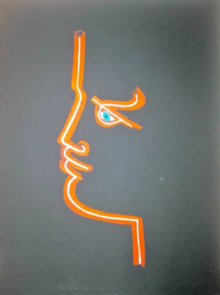Lithografie Cocteau - Le trait de feu (Black)