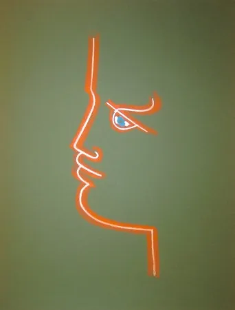 Lithografie Cocteau - Le trait de feu (Green)