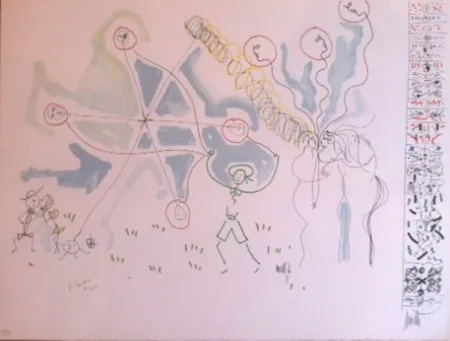 Lithografie Cocteau - L'enfance