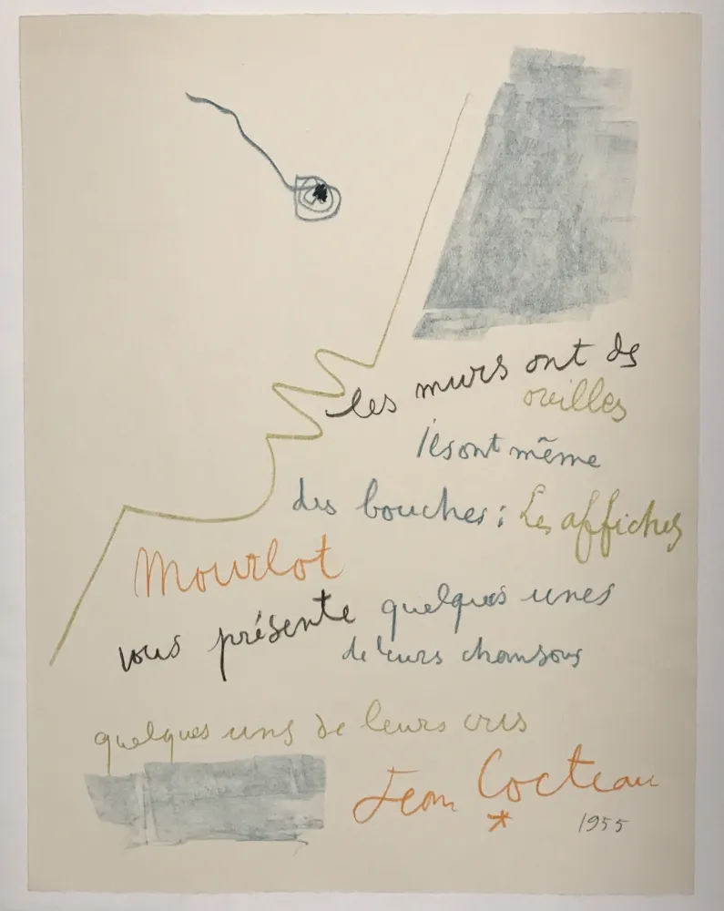 Lithografie Cocteau - Les murs ont des oreilles