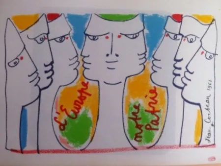 Lithografie Cocteau - L'Europe