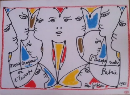 Lithografie Cocteau - L'Europe