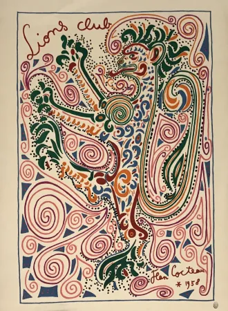 Lithografie Cocteau - Lions club