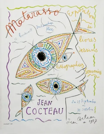Lithografie Cocteau - Matarasso (Gallery exhibition poster)