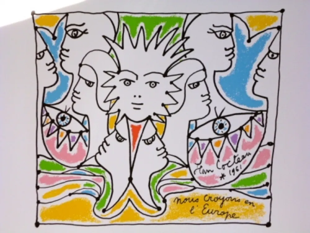 Lithografie Cocteau - Nous croyons en l'Europe