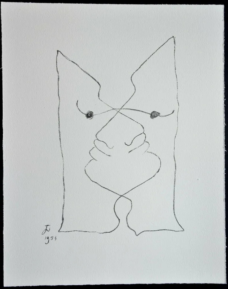 Lithografie Cocteau - Sous le manteau de feu