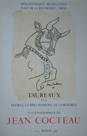 Lithografie Cocteau - Taureaux