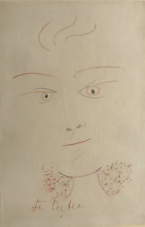 Monotype Cocteau - Visage Multi Colour. UNIQUE PIECE DRAWING