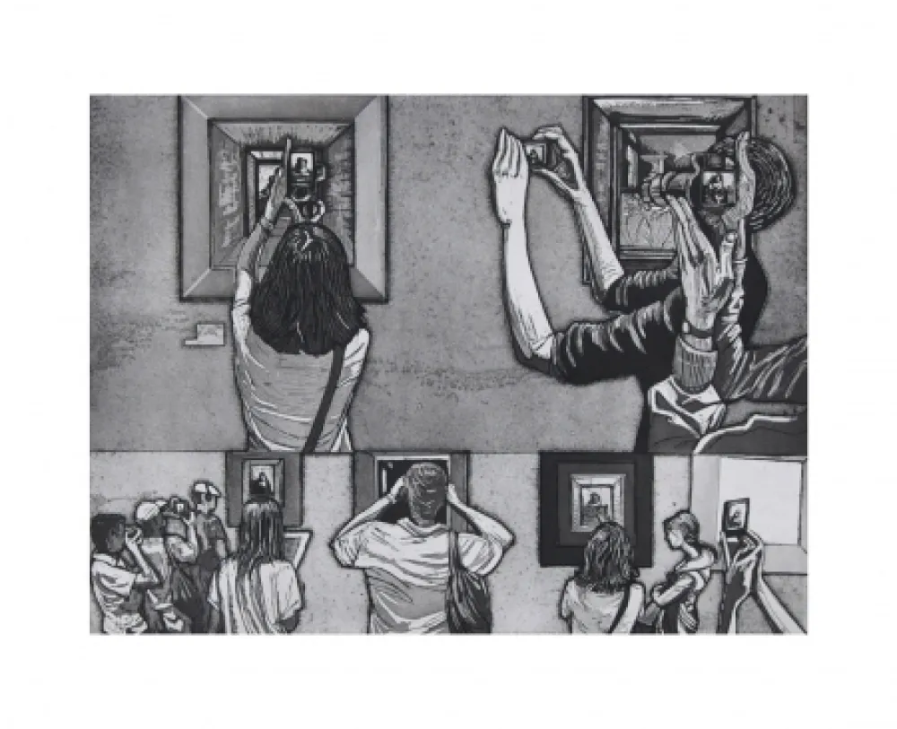 Ets En Aquatint Collin - Le Louvre salle 38 - Vermeer