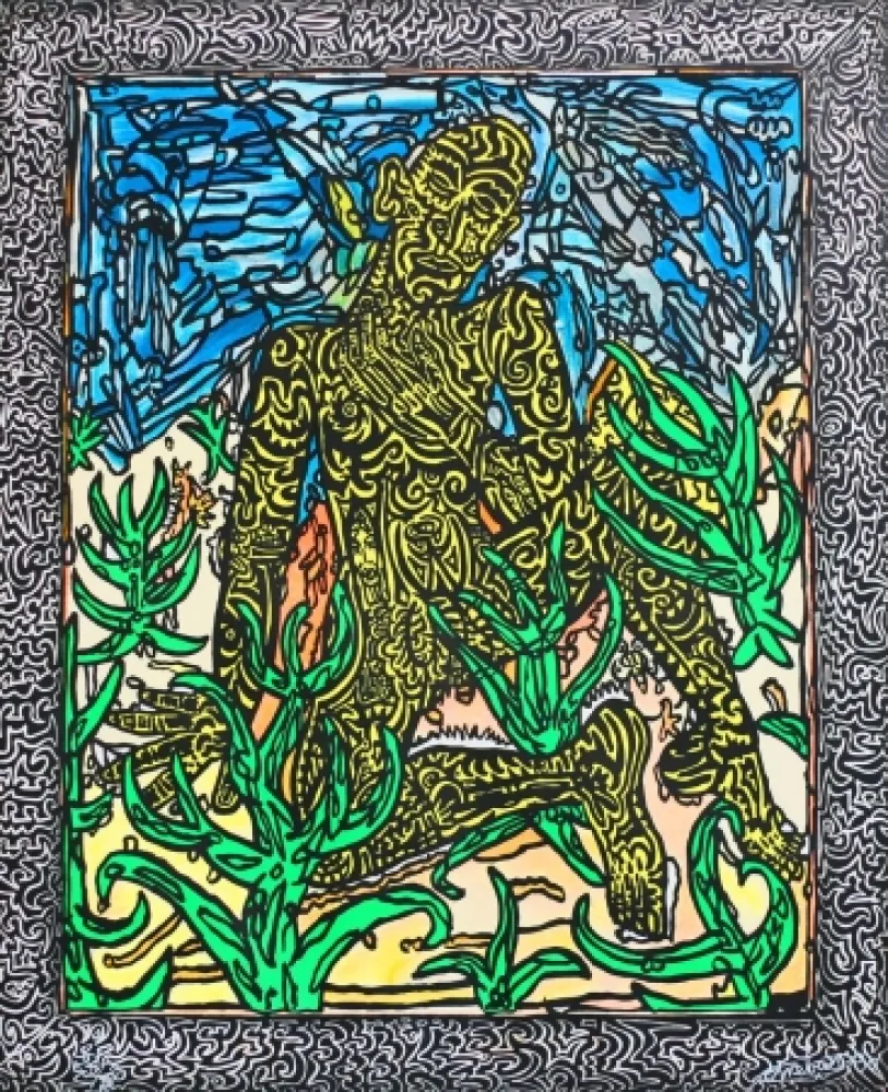 Zeefdruk Combas - Homme jaune