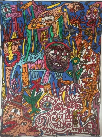 Lithografie Combas - L'homme animal