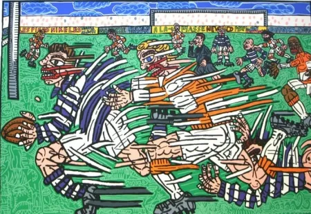 Lithografie Combas - Rugby