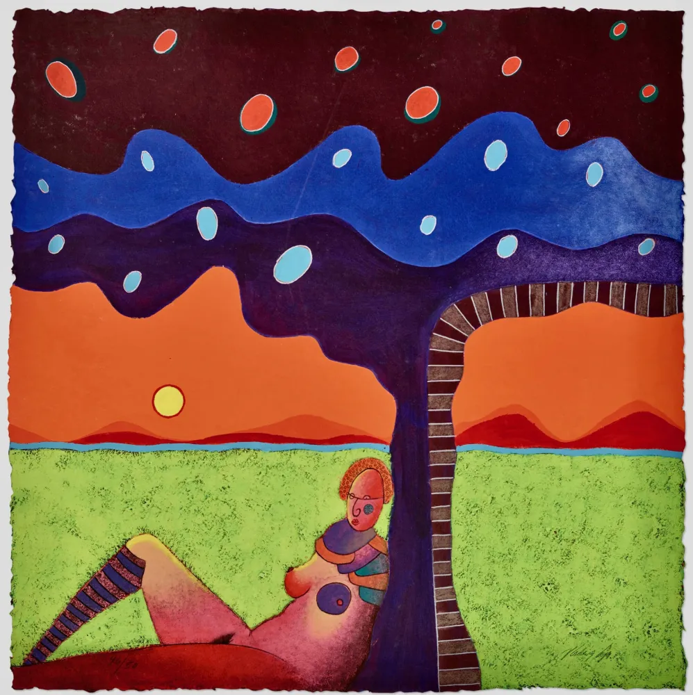 Geen Techniek Cora - Figura feminina recostada contra el arbol