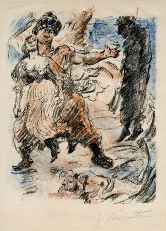 Lithografie Corinth - Aline fällt in die Hand der Korsaren