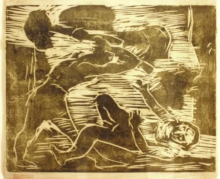 Houtsnede Corinth - Brudermord (Cain and Abel)