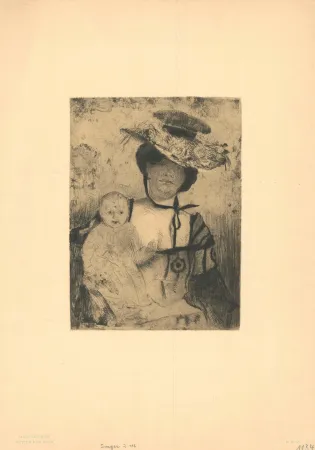 Gravure Corinth - Mutter und Kind