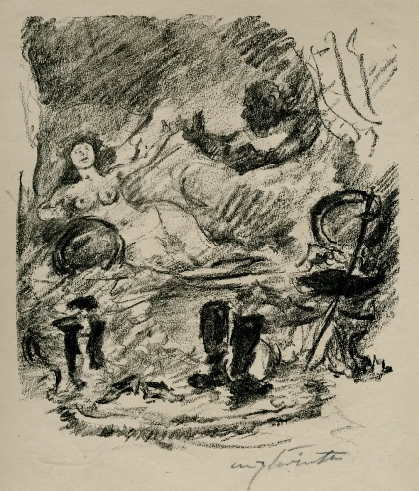 Lithografie Corinth - Wiedervereinigung mit der zur Gräfin emporgestiegenen Aline