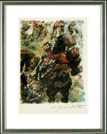 Lithografie Corinth - Wilhelm Tell. Gesslers Tod